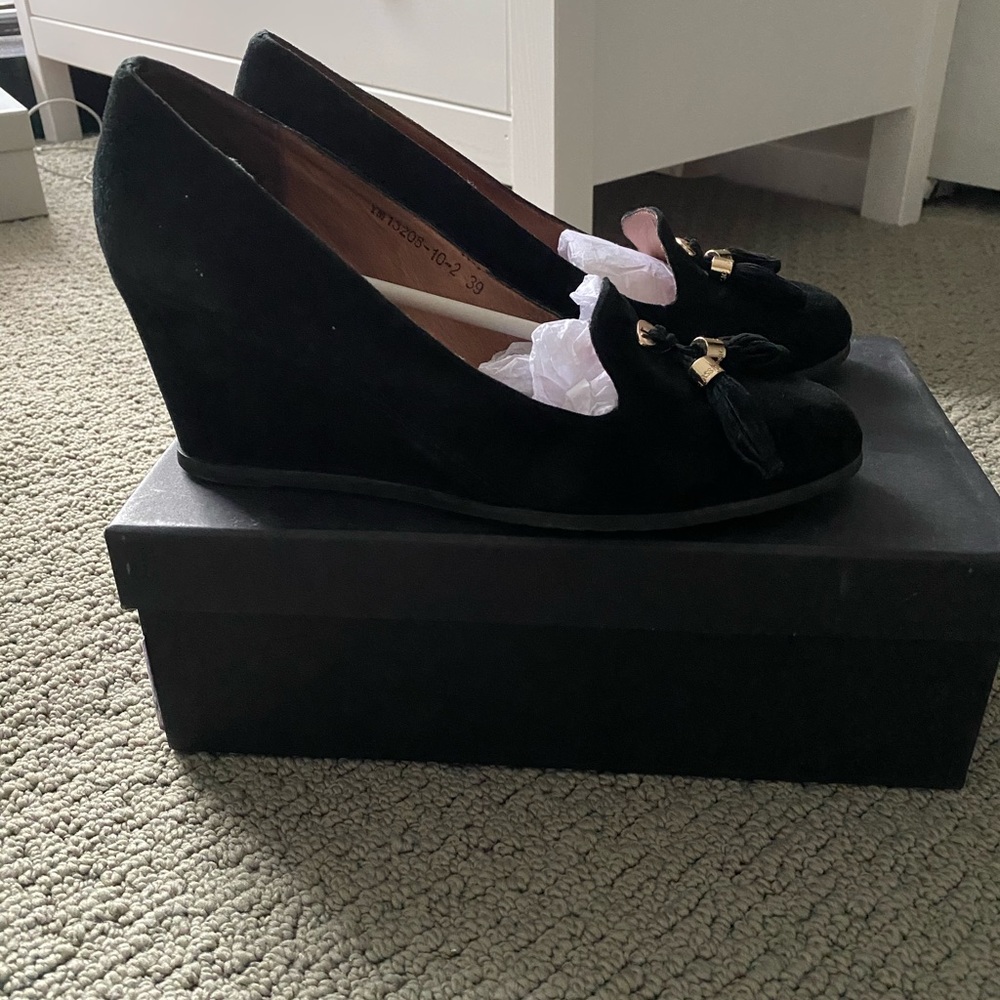Black Scalini wedges
